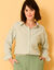 Gestreept oversize hemd (wit / groen)