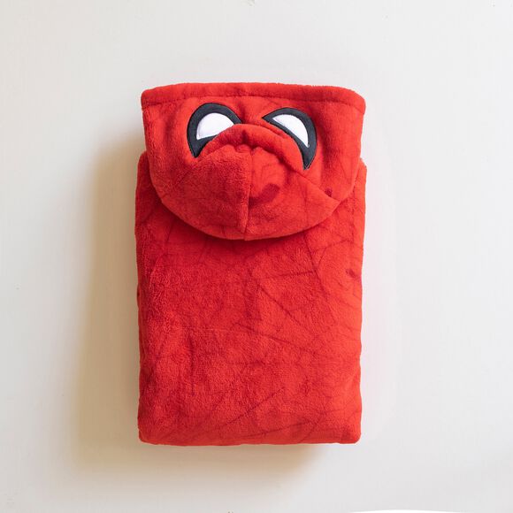 Kinderkamerjas met kap Spider-Man®, personaliseerbaar - fleece (rood)