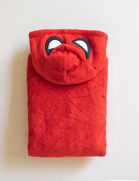 Robe de chambre enfant capuche Spider-Man® personnalisable - polaire (rouge)