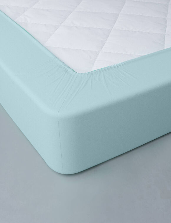 Effen hoeslaken in katoen, hoekdiepte 32 cm (celadon)