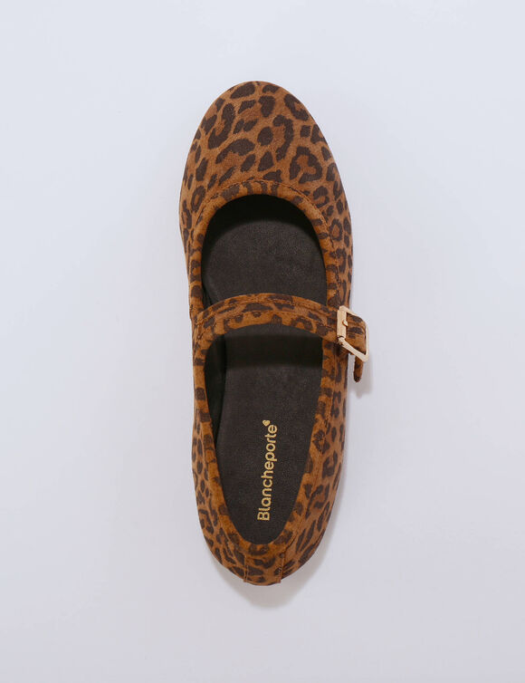 Babies cuir motif l&eacute;opard (bruin / zwart)