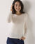 Warm T-shirt met lang mouwen in wolmix (ecru)