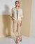 Paletotvest met lange mouwen, patenttricot (lichtbeige)