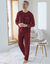Katoenen pyjama met contrasterende biezen (bordeaux)