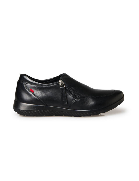 Derbies zippées en cuir semelle crantée (noir)