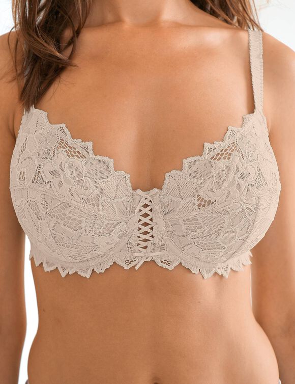 Soutien-gorge forme emboîtante dentelle unie Arum - avec armatures (nude)
