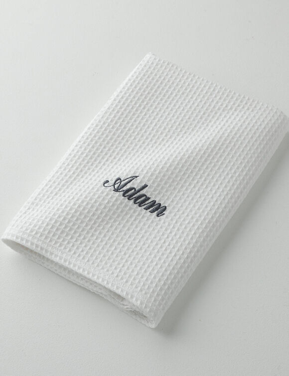 Serviette de bain nid d'abeille  Colombine®, personnalisable, 240 g/m2 (blanc)