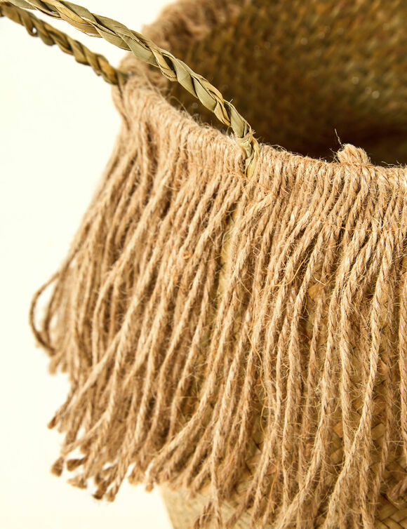 Panier de rangement tressé en herbier marin (naturel)