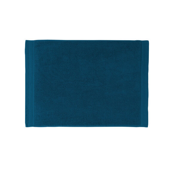 Tapis de bain &eacute;ponge liteau chevron (bleu paon)
