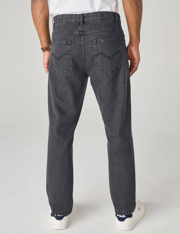 Jean droit basique 100% coton - L28 (gris)