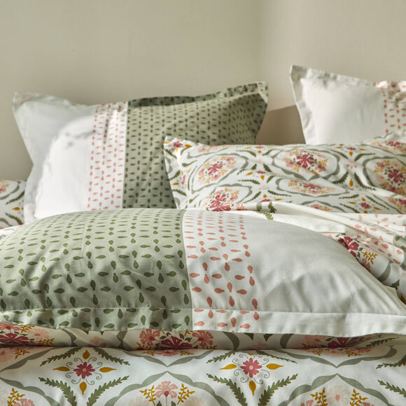 Linge de lit Christine en coton imprimé (grijsbeige)