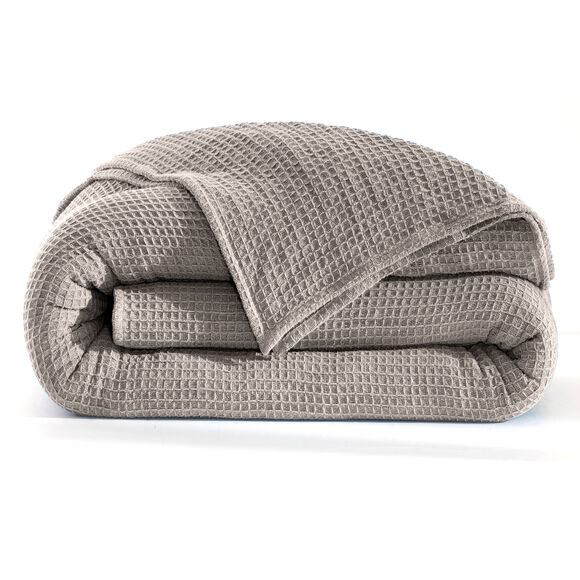 Temperatuurregelende deken in bijenraattricot (parelgrijs)