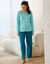 Pyjama met lange mouwen, met kattenprint &ndash; set van 2 (laguneblauw + roze)