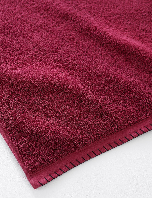 Effen handdoek 540g/m² luxe comfort met paardenstaartsteek (wijnrood)