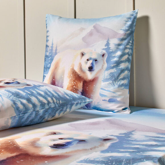 Linge de lit imprimé Ben en coton (blauw)