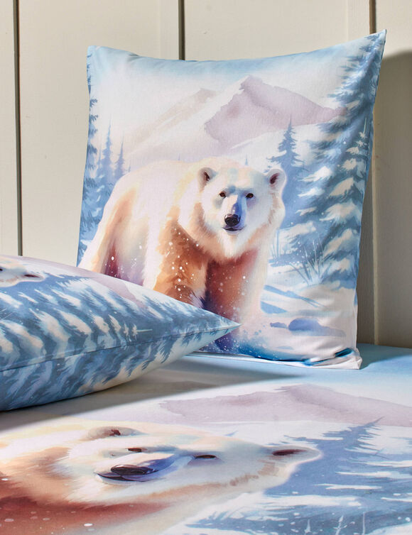 Linge de lit imprimé Ben en coton  (blauw)