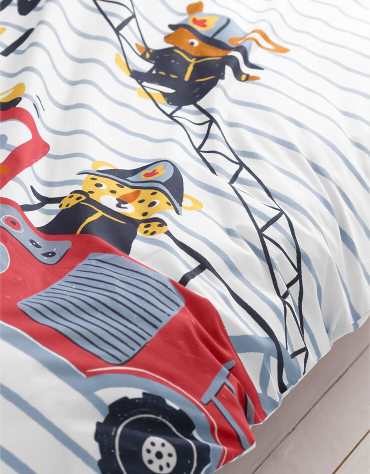 Bedlinnen voor kinderen met brandweermotieven, in katoen, hemelsblauw Bedlinnen voor kinderen met brandweermotieven, in katoen, hemelsblauw, hi-res image number 6