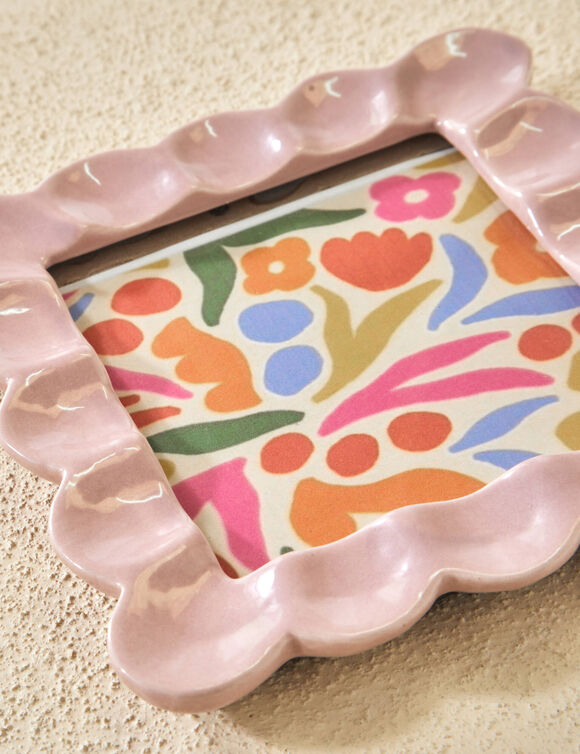 Cadre photo c&eacute;ramique carr&eacute; rose  (rose)