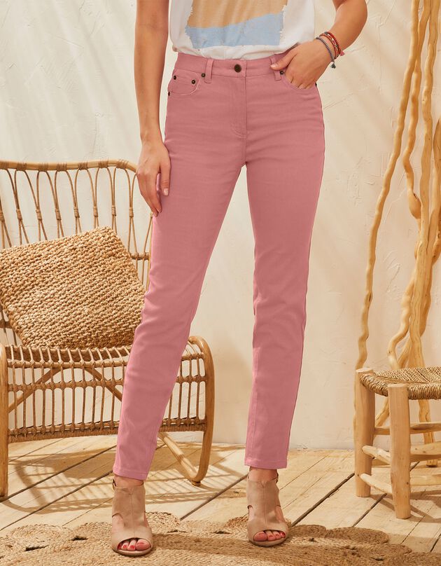 Gekleurde smalle jeans (terracotta)