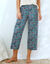 7/8-pyjamabroek met Ikat-print (eendenblauw / blauw)