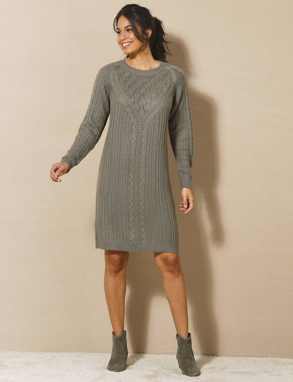 Robe pull torsadée  (kaki)