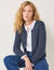 Paletotvest in zacht fantasietricot (marine)