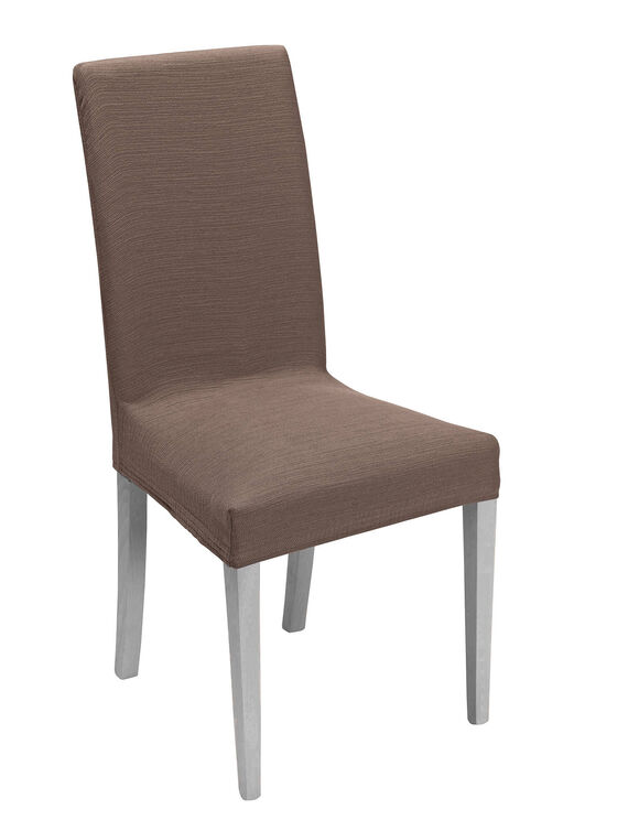 Housse chaise unie extensible - housse int&eacute;grale ou assise seule (taupe)