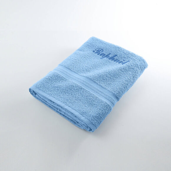 Effen handdoek, zacht comfort, personaliseerbaar (korenbloem)