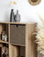 Cube de rangement pliable, velours côtelé (gris)