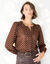 Blouse met goudkleurige stippenprint, van voile (chocolade)