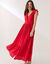 Robe longue unie sans manches  (rouge)