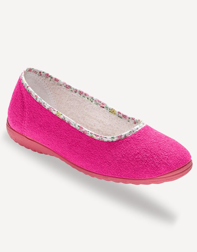 Ballerine d'intérieur éponge unie  (fuchsia)