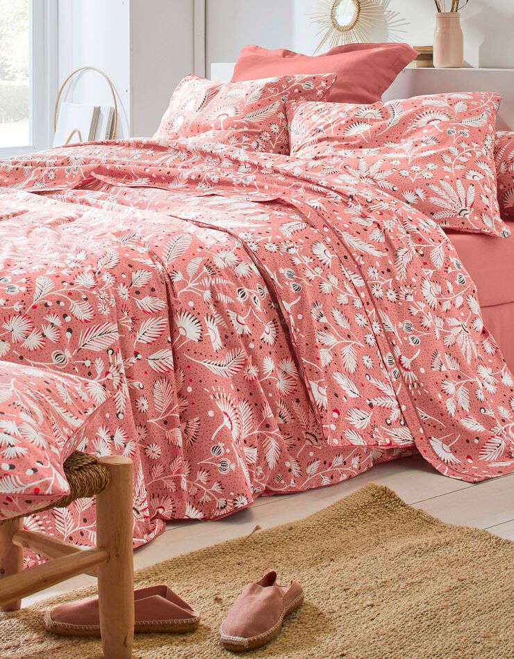 Bedlinnen Nabangi in katoen met Indische bloemenprint, rozenhout Bedlinnen Nabangi in katoen met Indische bloemenprint, rozenhout, hi-res image number 0