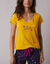 Pyjama-T-shirt met korte mouwen en bedrukking met Estrella (geel)