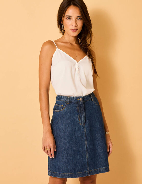 Caraco uni, polyester recycl&eacute;(**) (blanc)