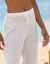 Pantalon large droit, cr&eacute;pon fluide (blanc)