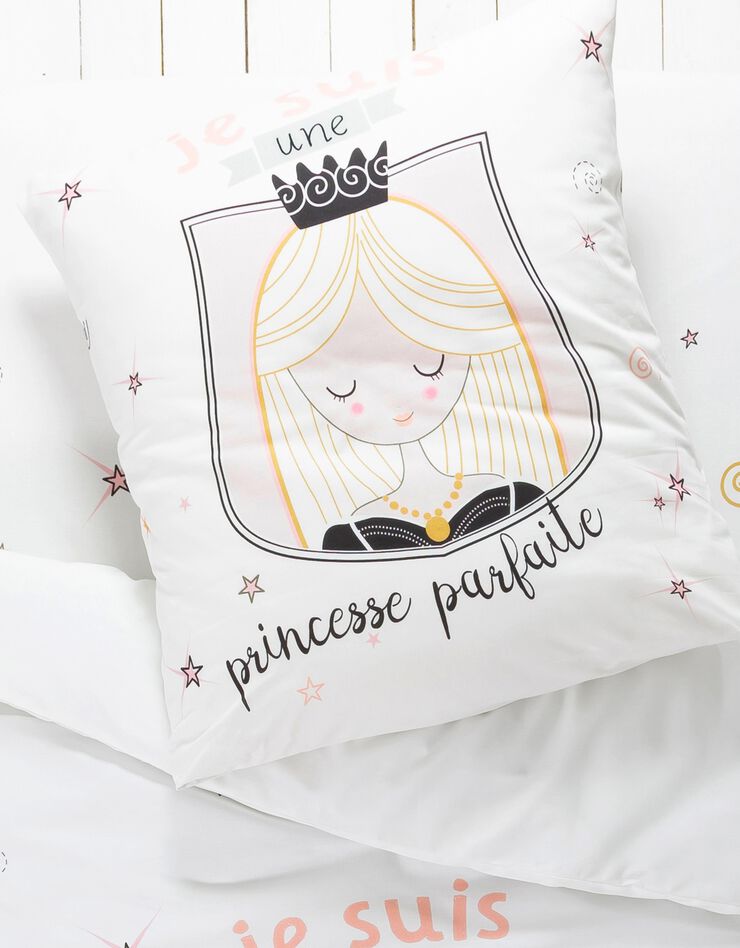 Linge de lit enfant Blanche imprimé 1 personne - coton (blanc)