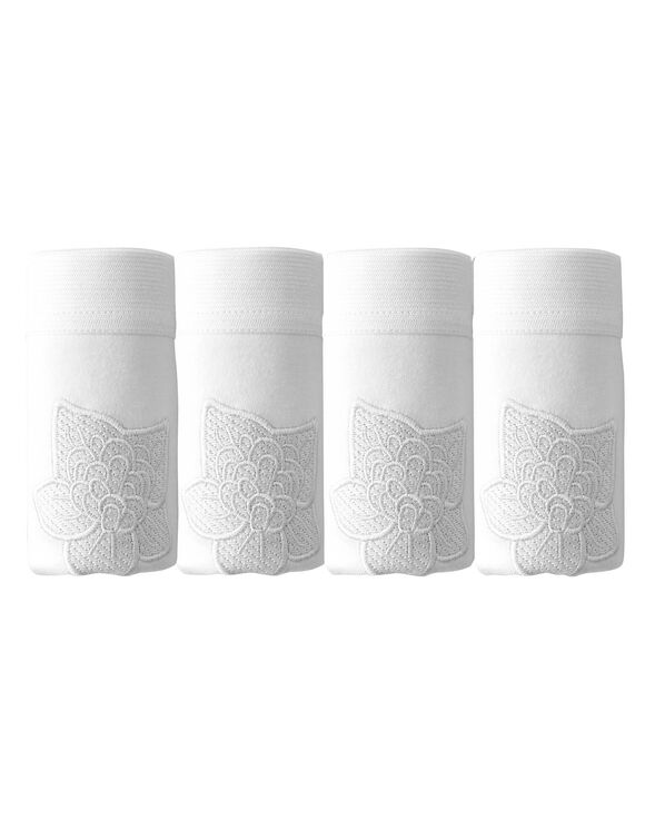 Culotte maxi brodée - lot de 4 (blanc)