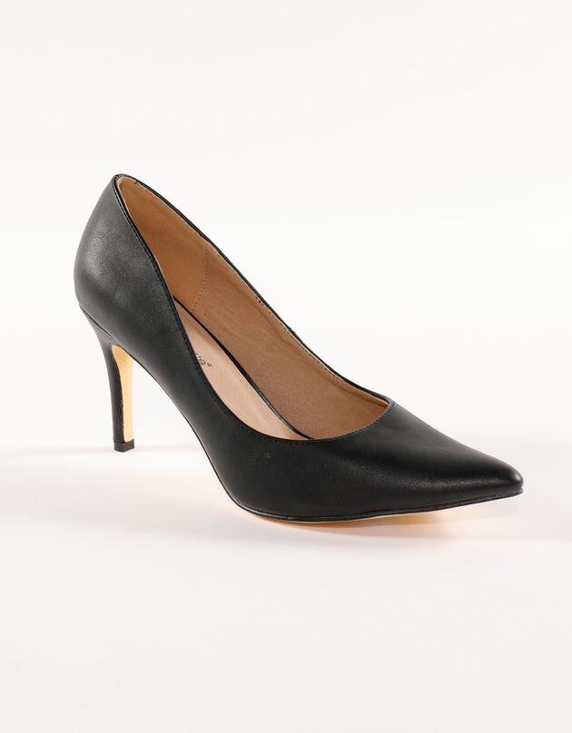 Zwarte pumps met leren binnenzool (zwart)
