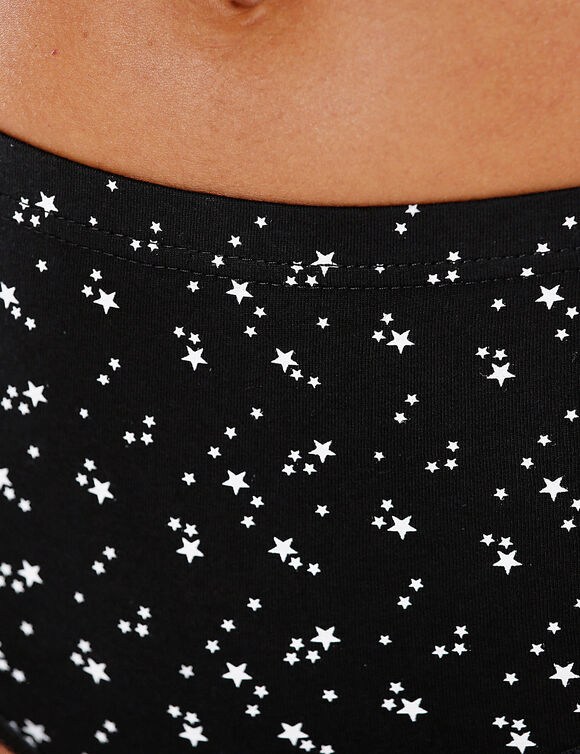 Culotte coton maxi imprimé étoiles - lot de 6 (noir / blanc)