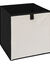 Cube de rangement pliable, velours c&ocirc;tel&eacute; (blanc)