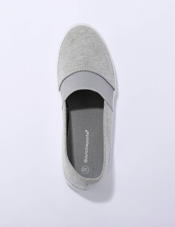 Ballerines textile élastiquées (gris)