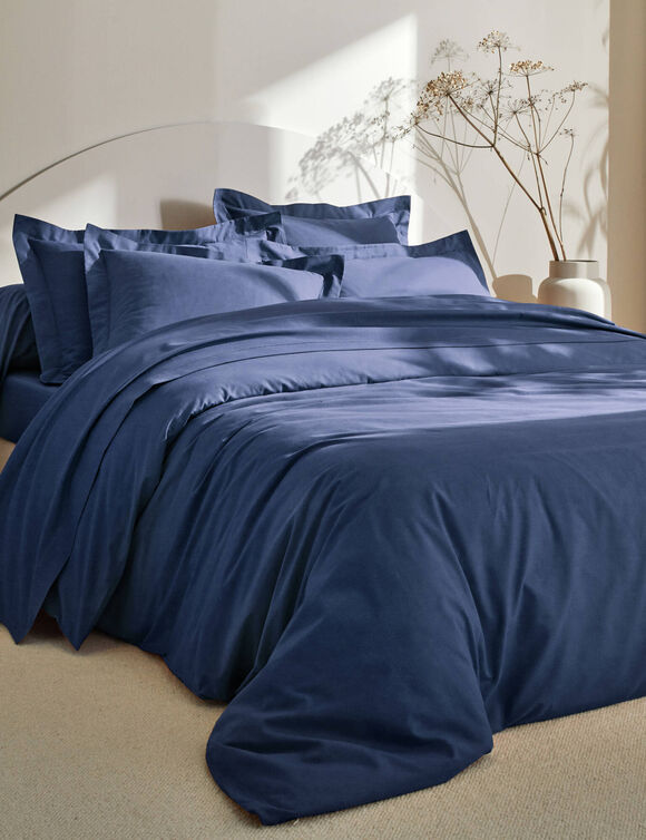Linge de lit uni - coton 57 fils/cm&sup2; (marine)