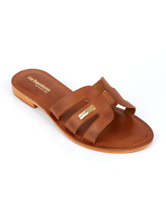 Mules plates en cuir Damia (marron)