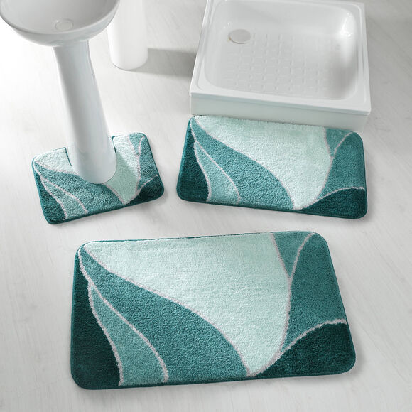 Tapis de bain motif végétal (lagon)