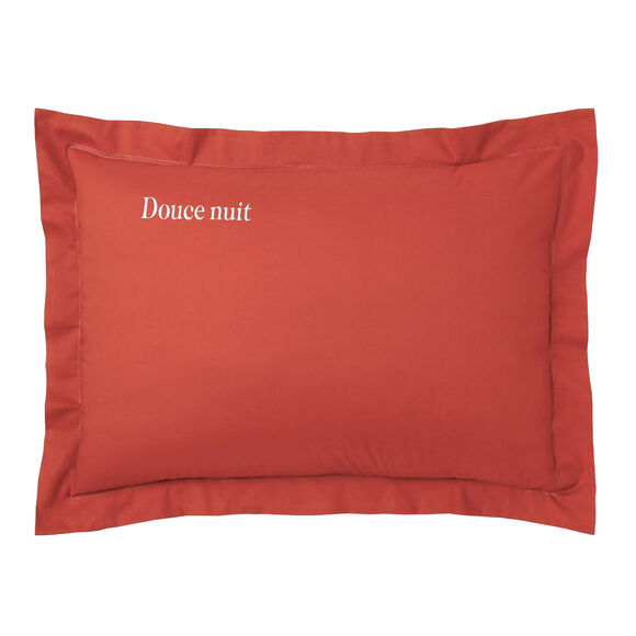 Taie d'oreiller &agrave; personnaliser - coton 57 fil/cm&sup2; (terracotta)