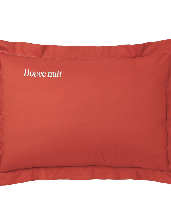 Taie d'oreiller &agrave; personnaliser - coton 57 fil/cm&sup2; (terracotta)