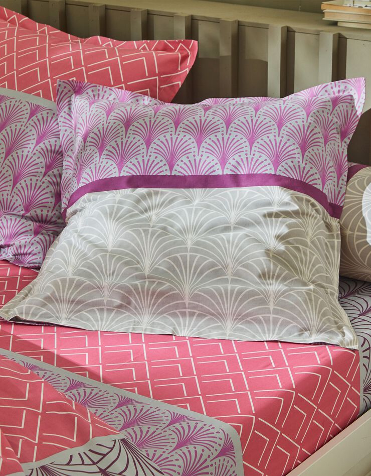 Linge de lit Eddy en coton à motifs graphiques, prune Linge de lit Eddy en coton à motifs graphiques, prune, hi-res image number 4