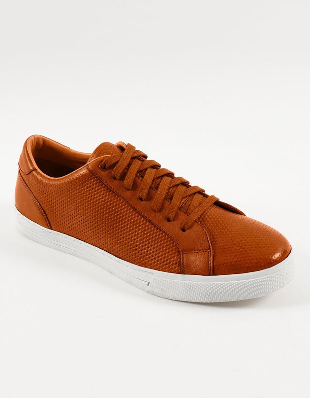 Tennis cuir lacées (cognac)