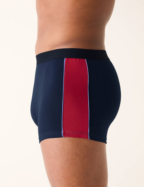 Boxer bandes côtés - lot de 3 (bleu)